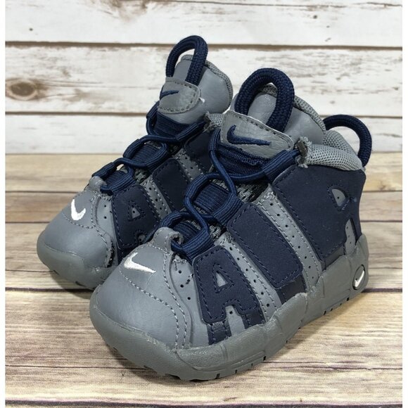 Nike Air Uptempo Basketball Sneakers Boys Toddlers Size 4C DM3319-009 Midnight - Picture 1 of 11